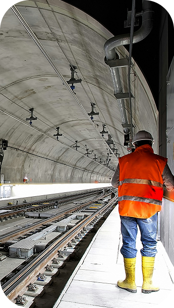 Spoortunnel in aanbouw